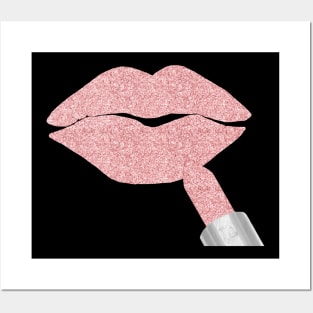 Pink Lipstick Kiss II Posters and Art